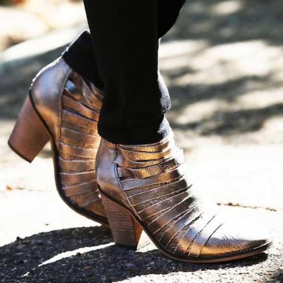 Free People Shoes - Free People Metallic Hybrid Strappy Heel Boot